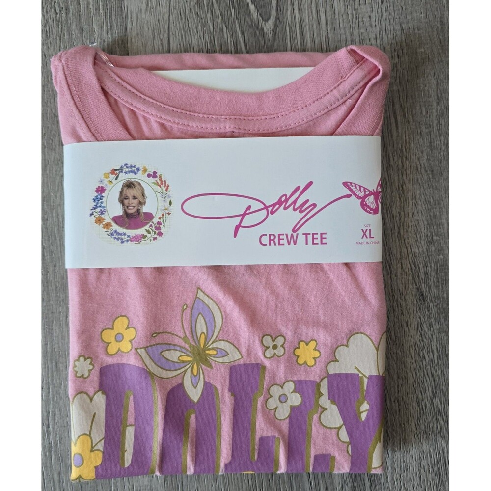 Dolly Parton Crew Tee Shirt Size XL Womans Pink 2026 Licensed ~  NWT